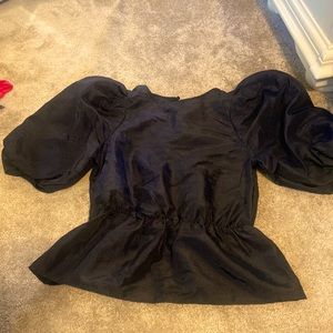 H&M puffed sleeve peplum shirt.